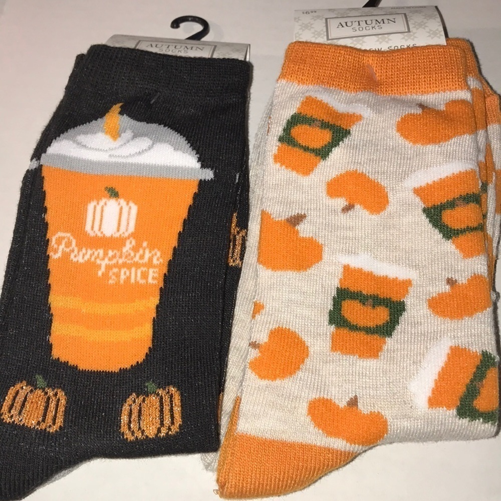 Punkin slice socks/pumpkin designs sparkles set4